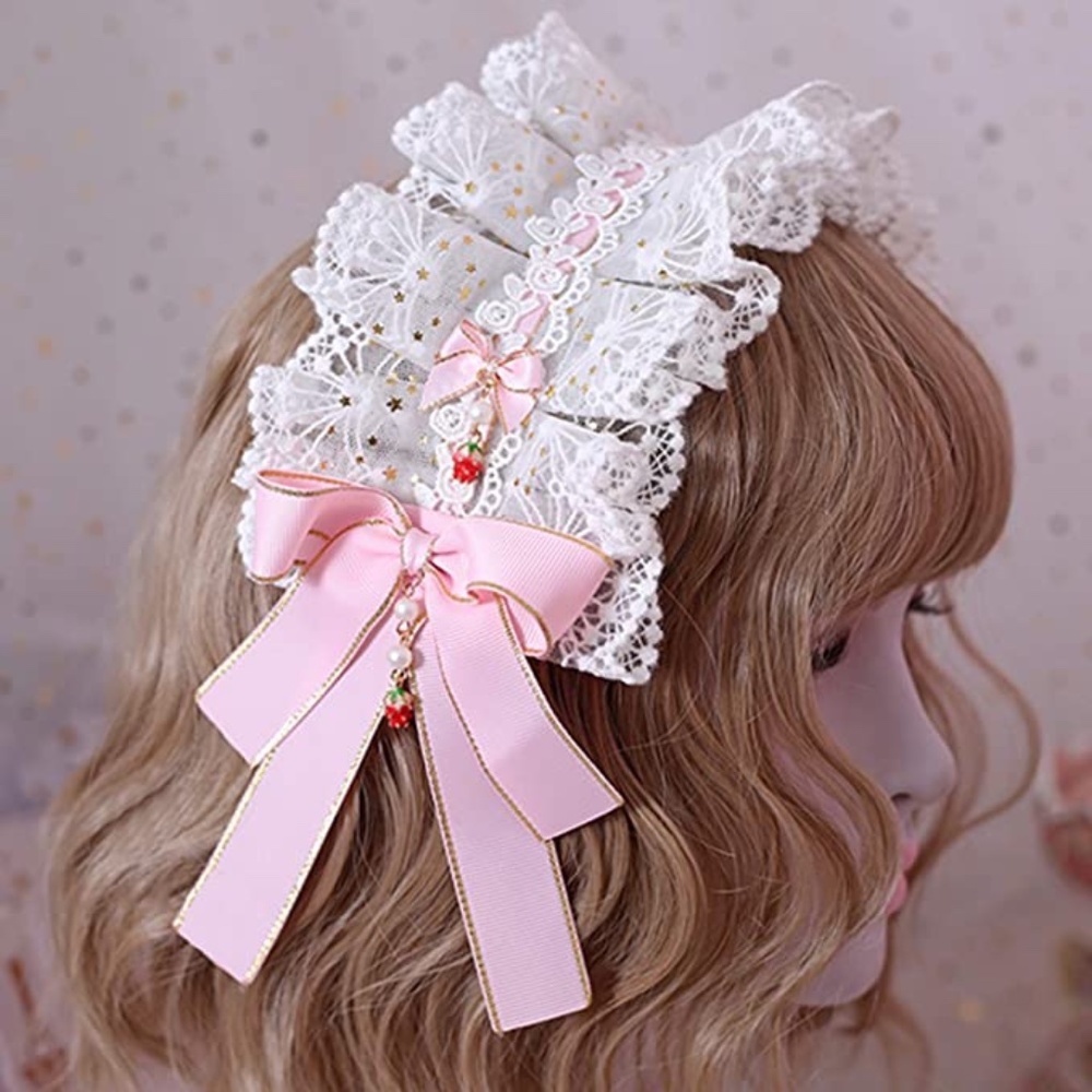 Pink Lace Handmade Lolita Headband